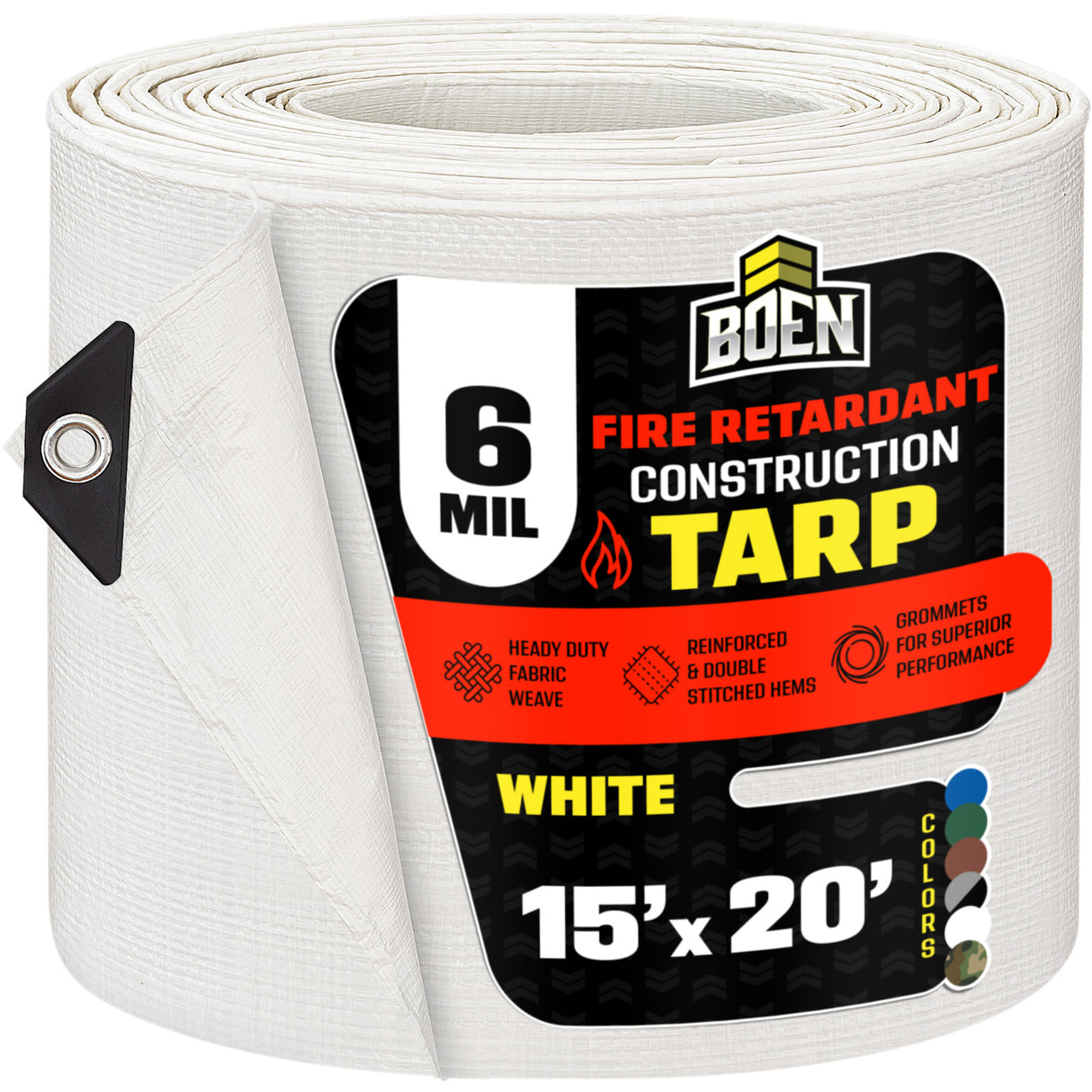 BOEN Fire Retardant Construction Tarp 6 Mil