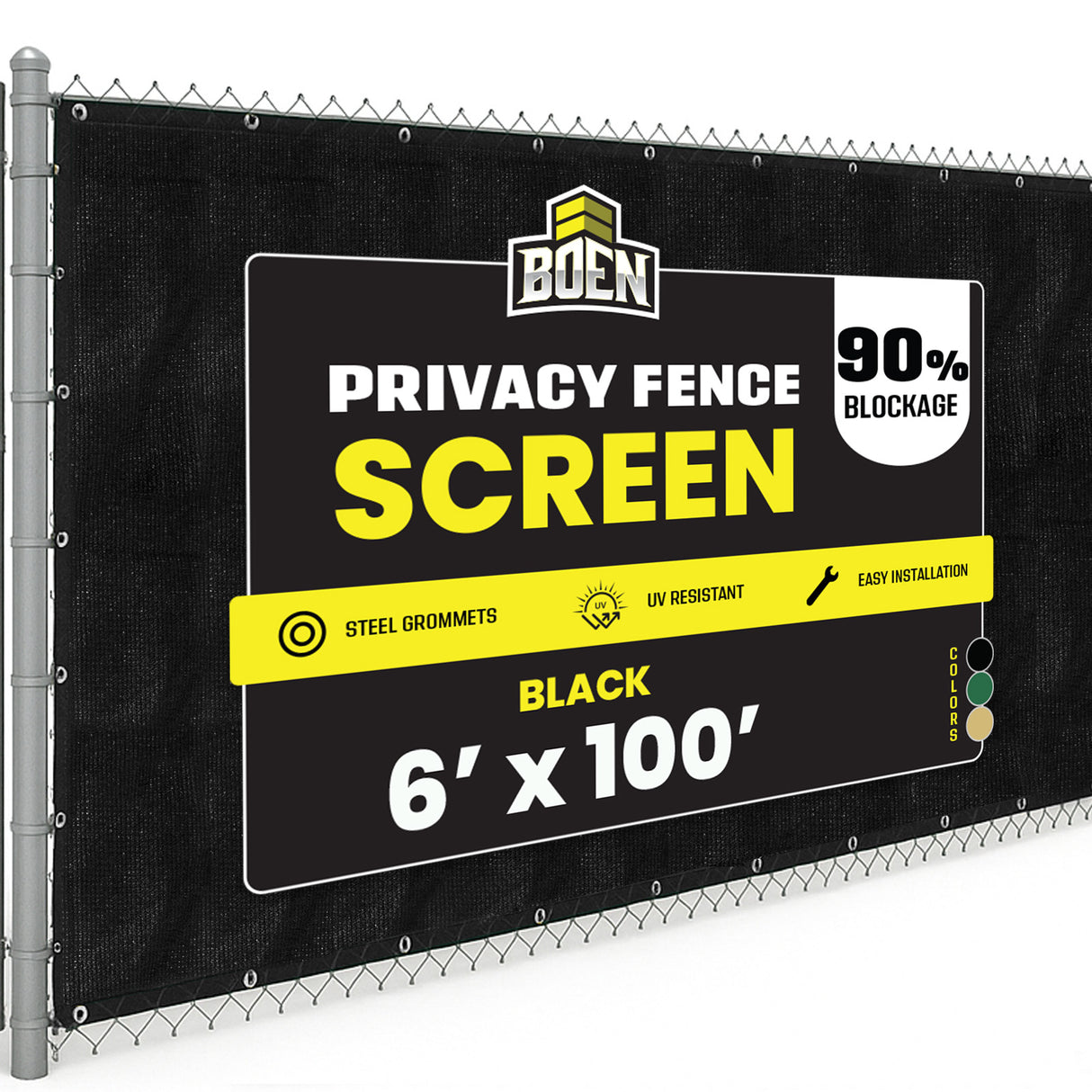 BOEN Privacy Netting Black 6'x100'