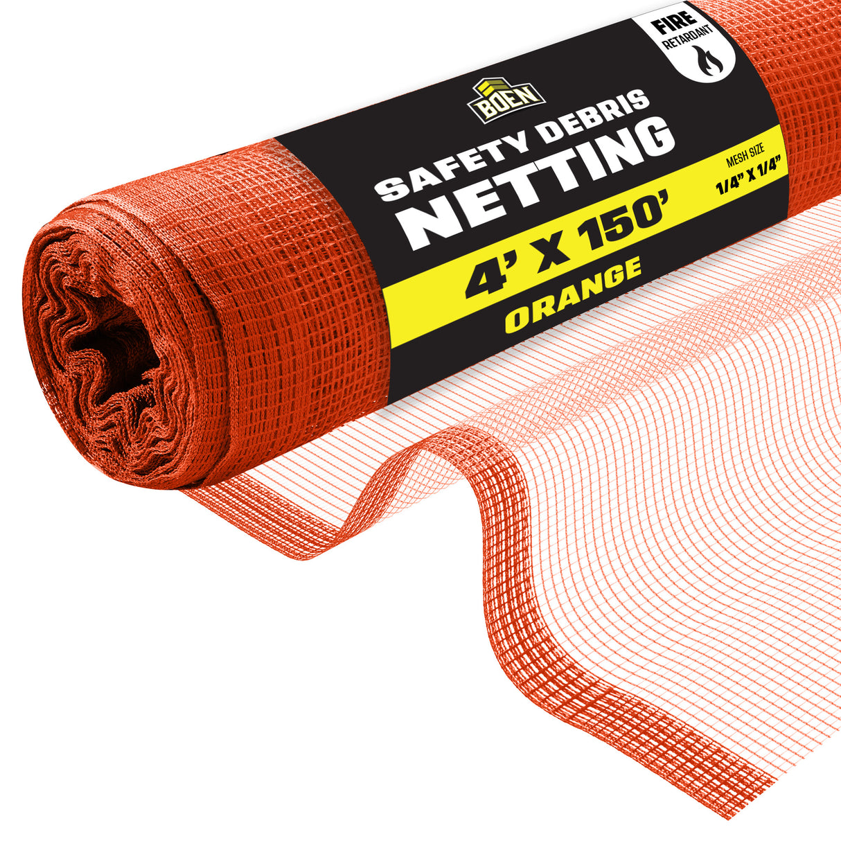 BOEN Safety Debris Netting Orange 4'x150'