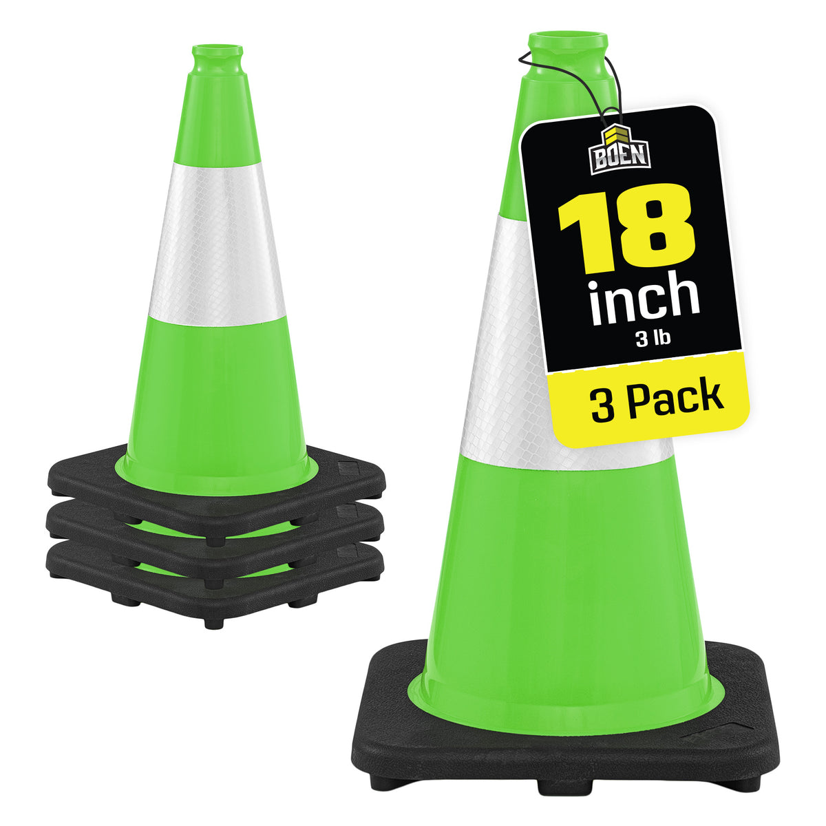 Reflective 18" Lime Traffic Cones