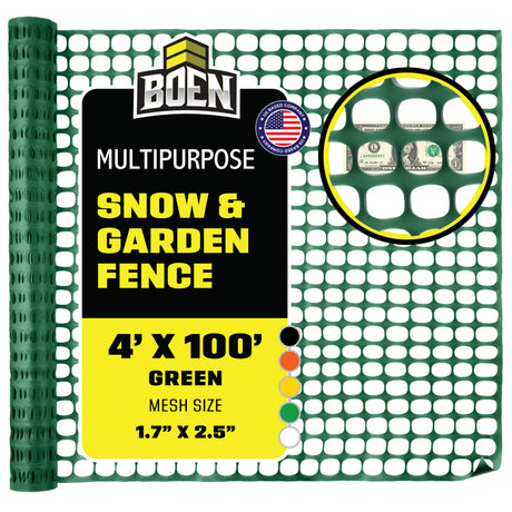 BOEN Snow Fence Green 4x100 ft