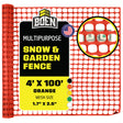 BOEN Snow Fence Orange 4x100 ft