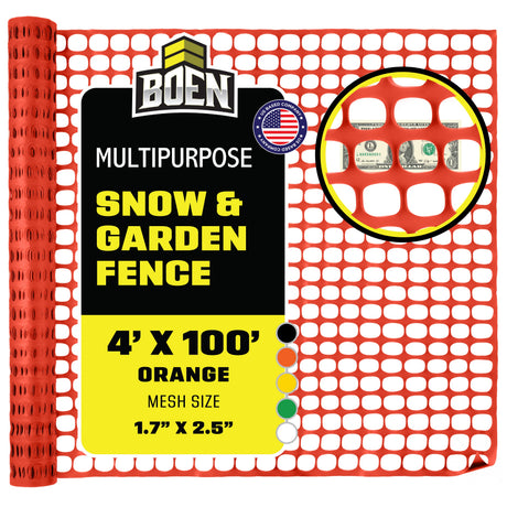 BOEN Snow Fence Orange 4x100 ft