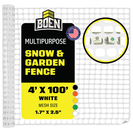 BOEN Snow Fence White 4x100 ft
