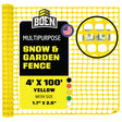 BOEN Snow Fence Yellow 4x100 ft