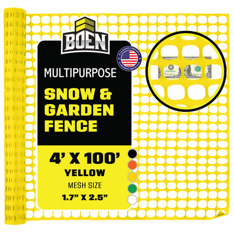 BOEN Snow Fence Yellow 4x100 ft