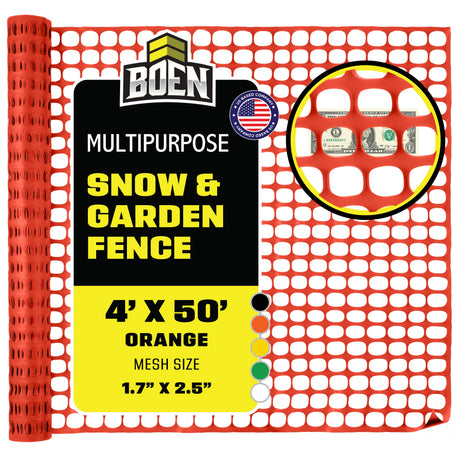 BOEN Snow Fence Orange 4x50 ft