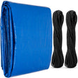 BOEN 8 Mil Blue Disaster Relief Tarp Kit – Heavy-Duty Emergency Roof Tarp with Ropes for Storm & Hurricane Protection