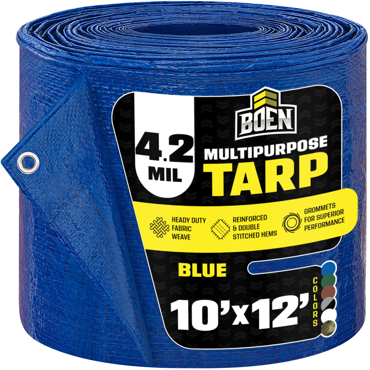 BOEN Blue 4.2 Mil 10x12 ft All Purpose Tarp