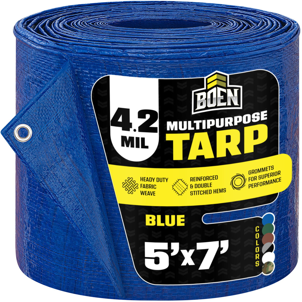 BOEN Blue 4.2 Mil 5x7 ft All Purpose Tarp