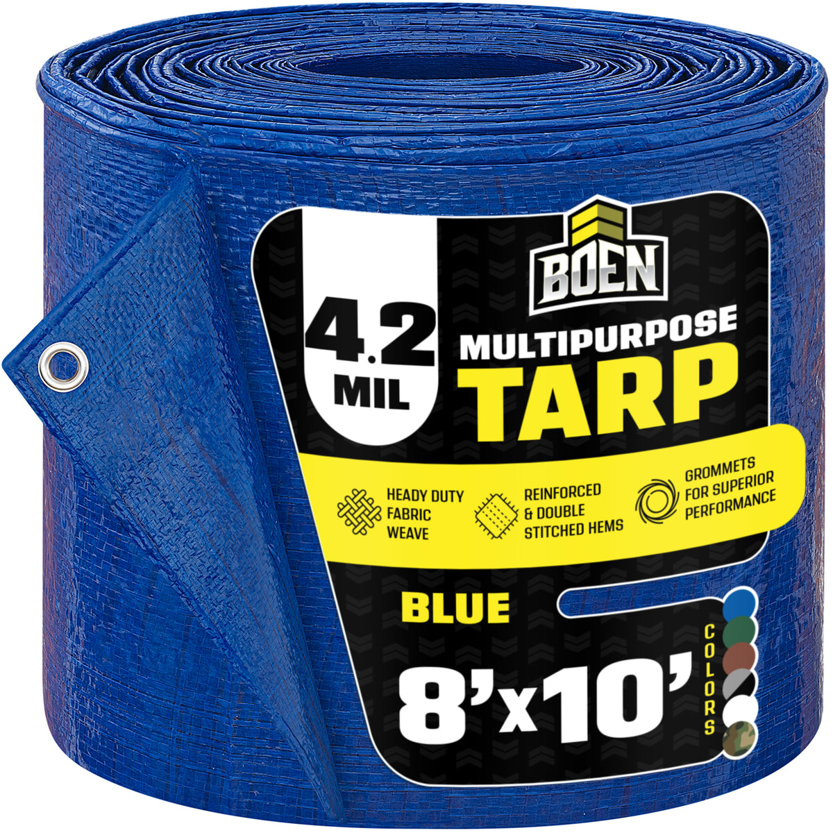 BOEN Blue 4.2 Mil 8x10 ft All Purpose Tarp