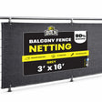 BOEN Balcony Netting Grey 3'x16'