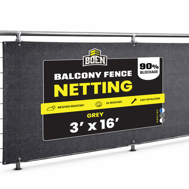 BOEN Balcony Netting Grey 3'x16'
