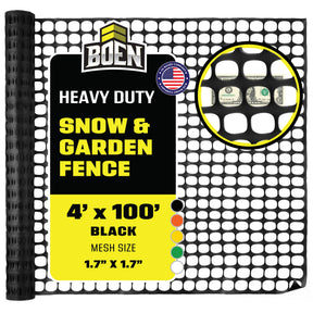 BOEN Heavy Duty Snow Fence Black 4x100 ft