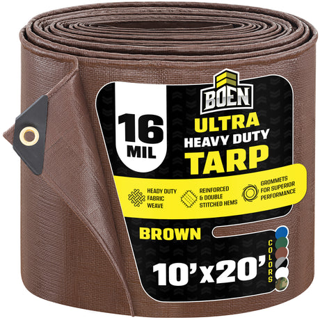 Brown Ultra Heavy Duty 16 Mil Tarp