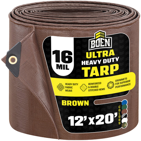 Brown Ultra Heavy Duty 16 Mil Tarp