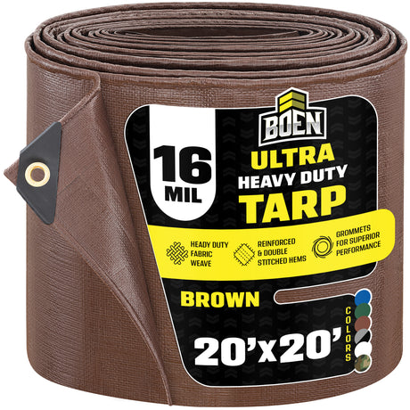 Brown Ultra Heavy Duty 16 Mil Tarp
