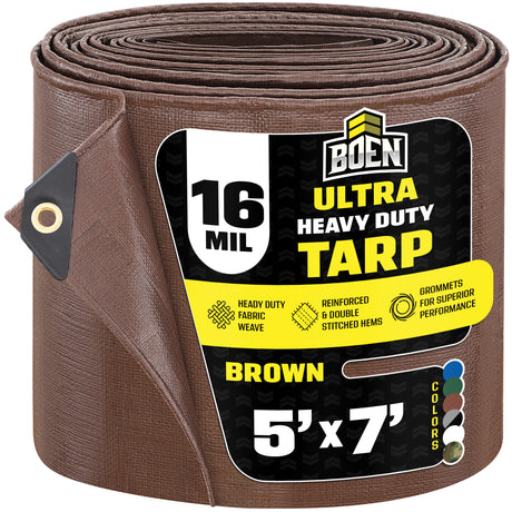 Brown Ultra Heavy Duty 16 Mil Tarp