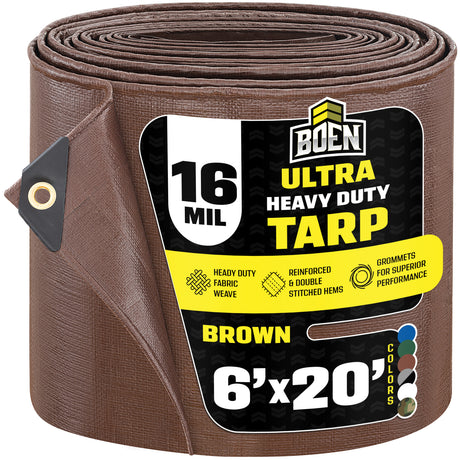 Brown Ultra Heavy Duty 16 Mil Tarp