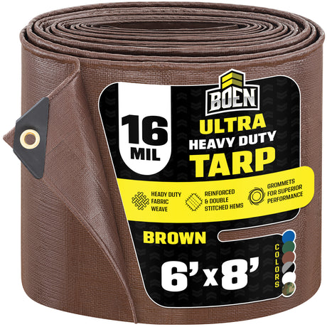 Brown Ultra Heavy Duty 16 Mil Tarp
