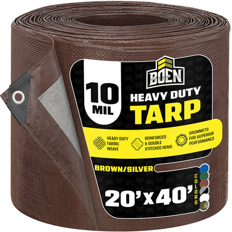 20'x40' Brown Silver Heavy Duty 10 Mil Tarp