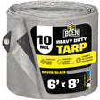 6'x8' Silver Black Heavy Duty 10 Mil Tarp