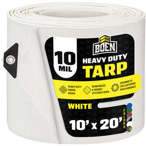 10'x20' White Heavy Duty 10 Mil Tarp