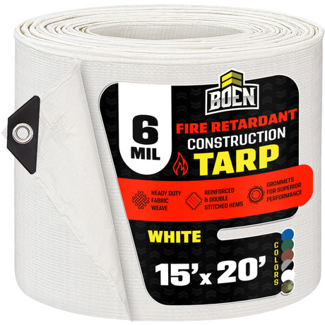 BOEN Fire Retardant Construction Tarp 6 Mil