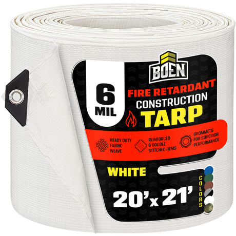 BOEN Fire Retardant Construction Tarp 6 Mil