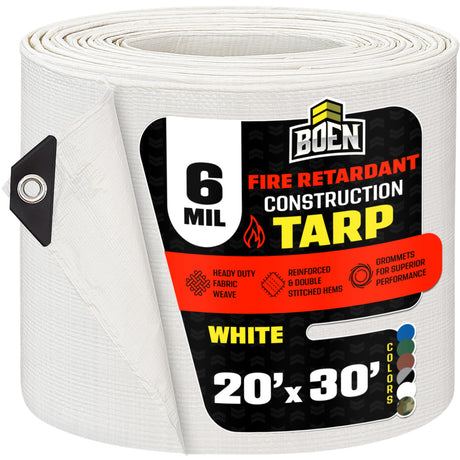 BOEN Fire Retardant Construction Tarp 6 Mil