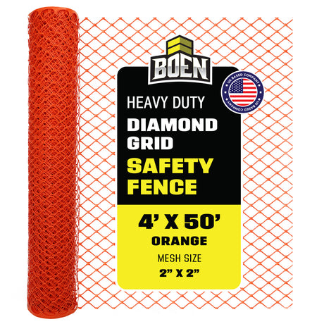 BOEN Diamond Grid Snow Fence Orange 4x50 ft