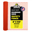 BOEN Diamond Grid Snow Fence Orange 4x50 ft
