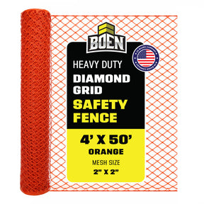 BOEN Diamond Grid Snow Fence Orange 4x50 ft