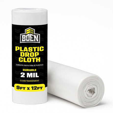 BOEN Plastic Drop Cloths 9'x12' 2 Mil