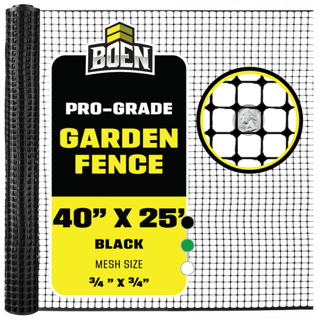 BOEN Garden Fence Black 40 in x 25 ft