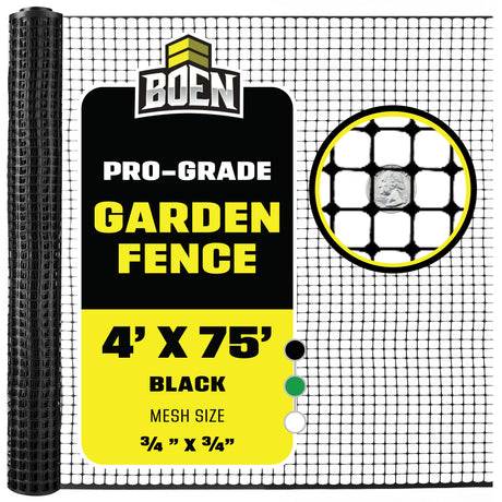 BOEN Garden Fence Black 4x75 ft