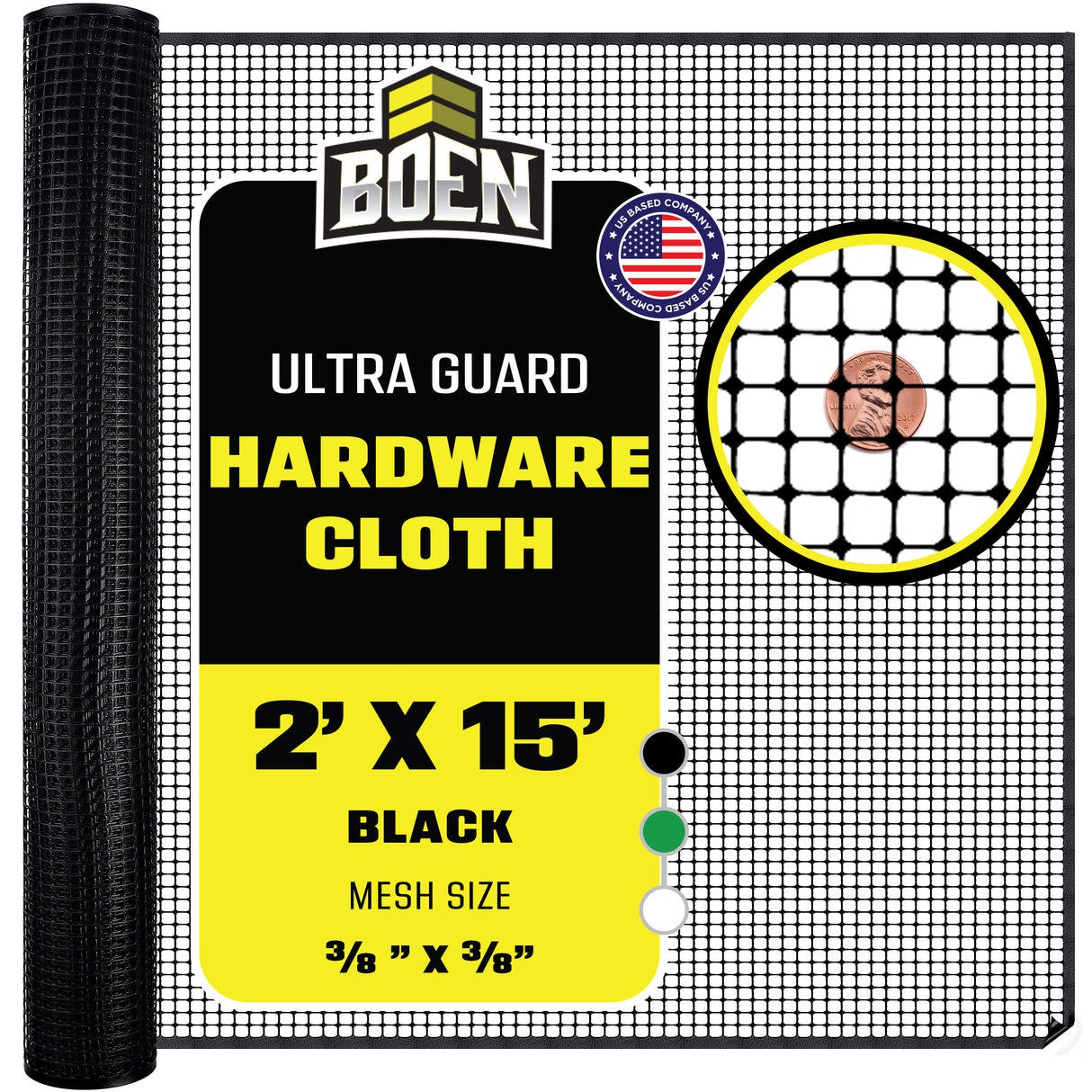 BOEN Hardware Netting Black 2x15 ft