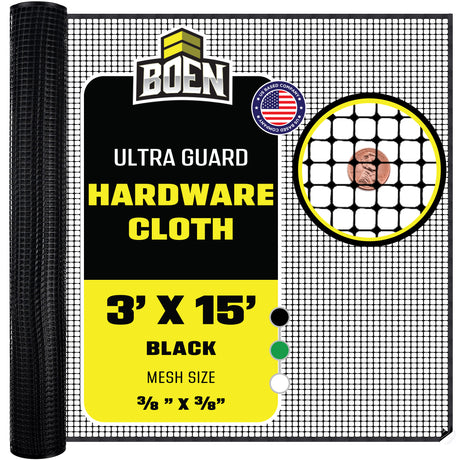 BOEN Hardware Netting Black 3x15 ft