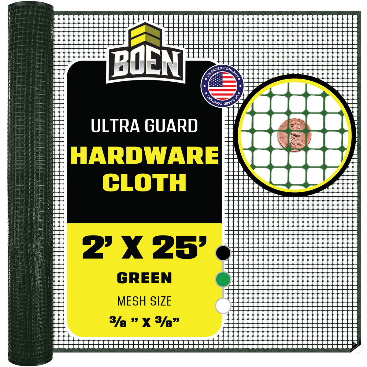 BOEN Hardware Netting Green 2x25 ft