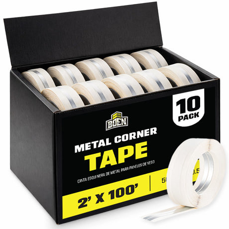 BOEN Metal Corner Tape Case 2"x100' 10 Pack