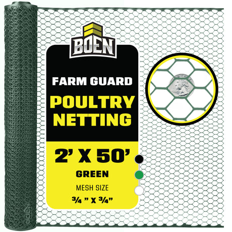 BOEN Poultry Fence Green 2x50 ft
