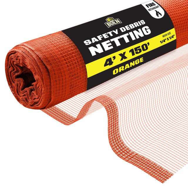 BOEN Safety Debris Netting Orange 4'x150'