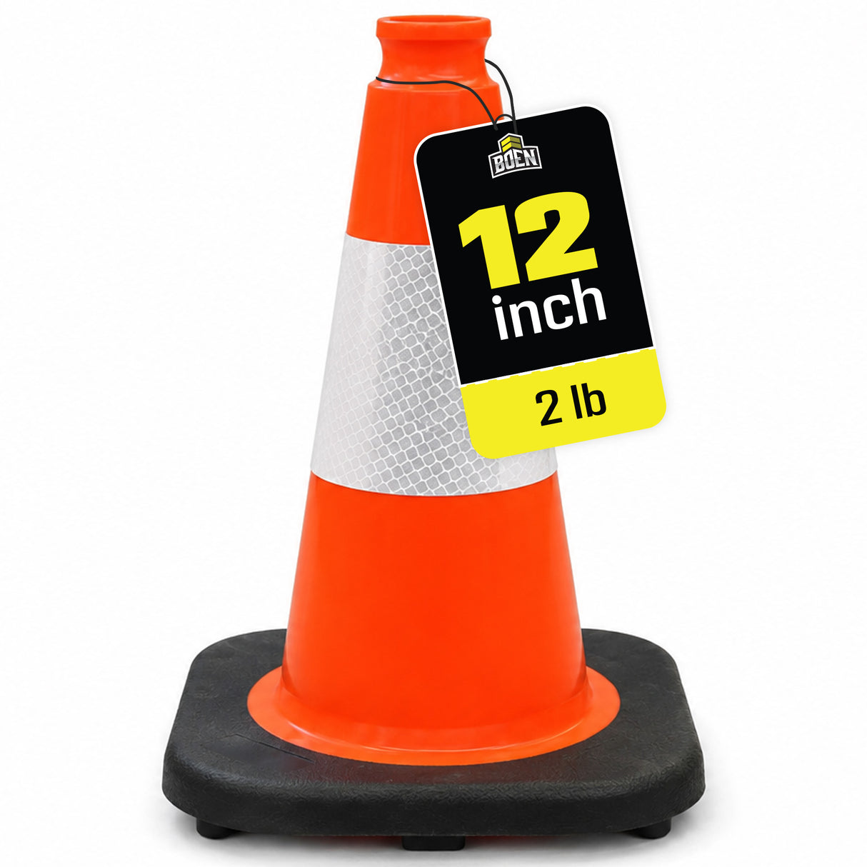 BOEN Orange 12" Traffic Cone Reflective - 2 lb