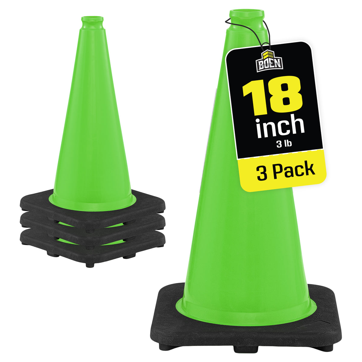 Non-Reflective 18" Lime Traffic Cones