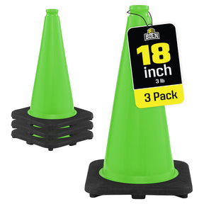 Non-Reflective 18" Lime Traffic Cones