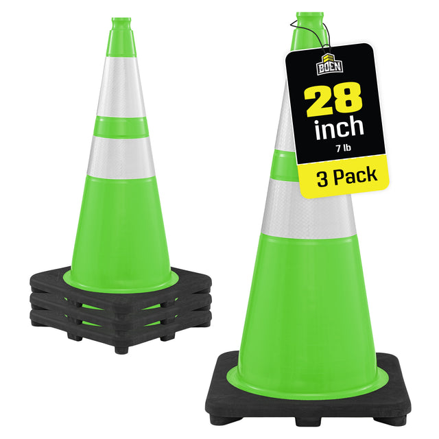 Reflective 28" Lime Traffic Cones