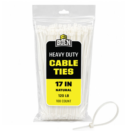 BOEN Heavy Duty Nylon Cable Ties Natural 17 in